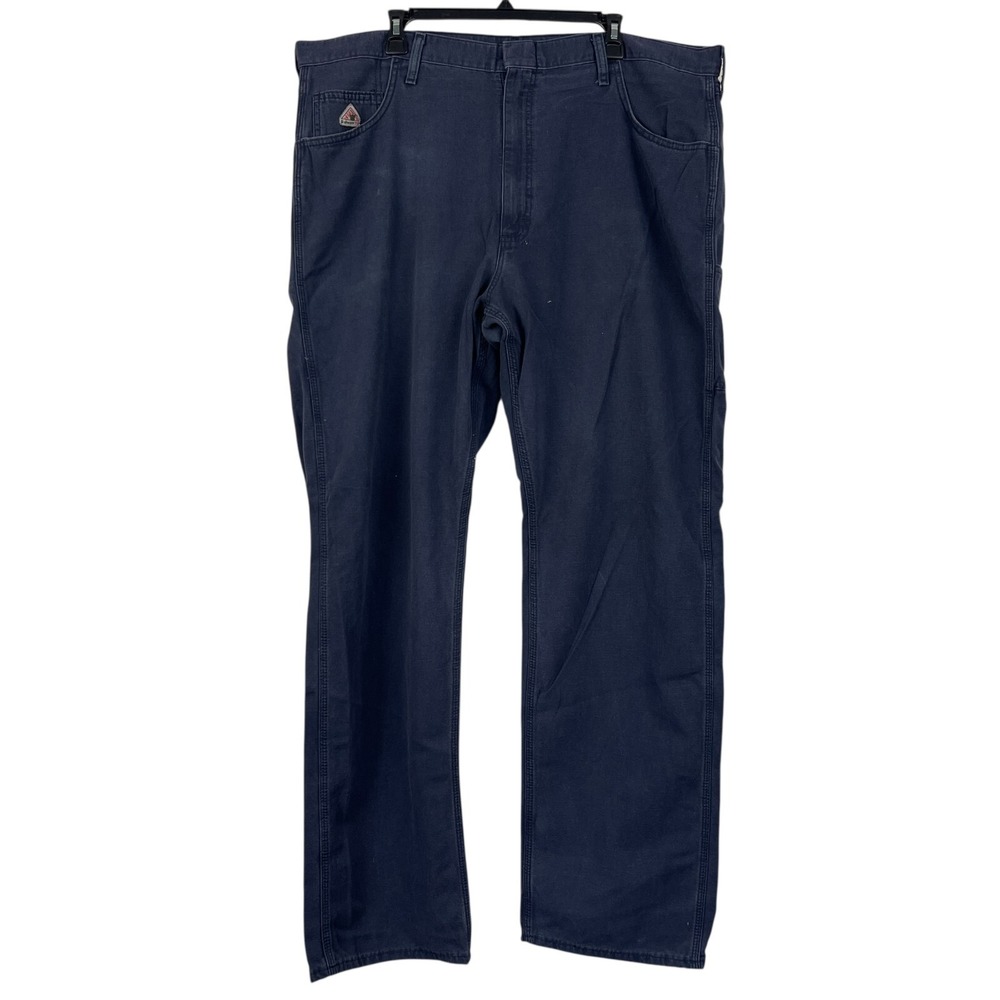 Bulwark EXCEL FR Mens 42x34‎ ComforTouch Loose Fit Canvas Jean Navy PLJ6NV *Read